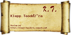 Klepp Teodóra névjegykártya